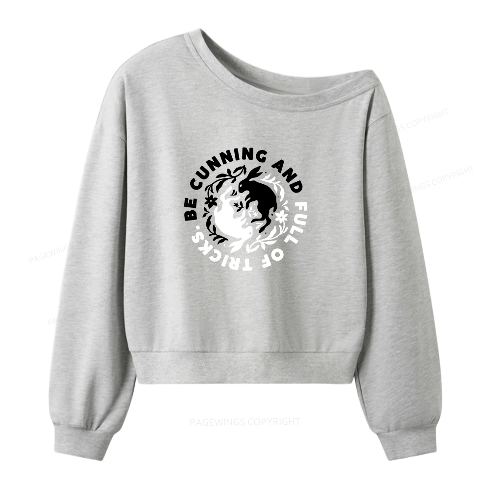 Pagewings Be Cunning And Full Of Tricks Women Off Shoulder Sweatshirt