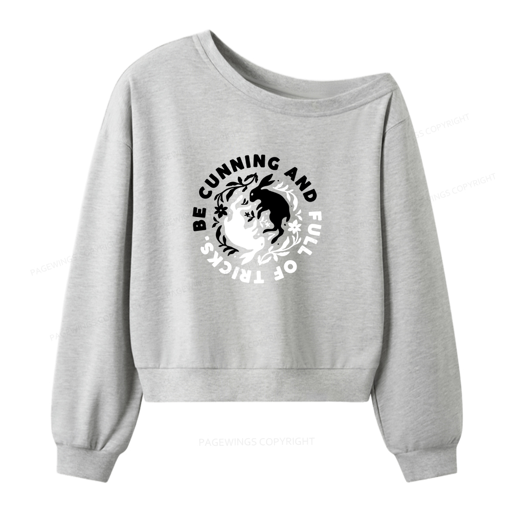 Pagewings Be Cunning And Full Of Tricks Women Off Shoulder Sweatshirt