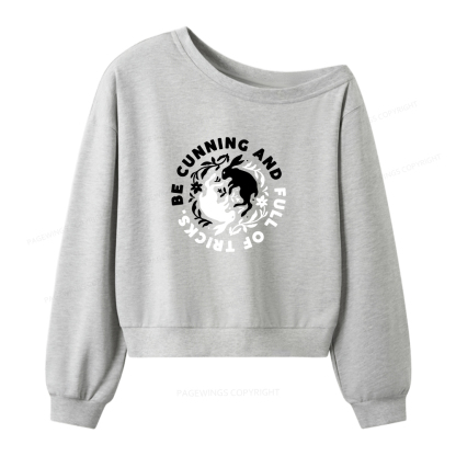 Pagewings Be Cunning And Full Of Tricks Women Off Shoulder Sweatshirt