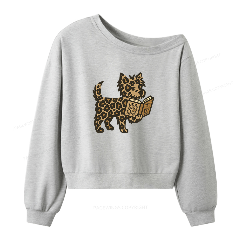 Pagewings Just A Yorkshire Terrier Who Loves Books Women Off Shoulder Sweatshirt
