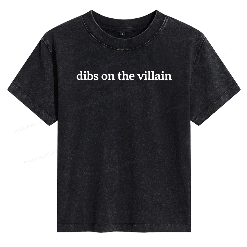 Pagewings Dibs On The Villain Women's Washed T-shirt