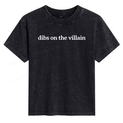 Pagewings Dibs On The Villain Women's Washed T-shirt