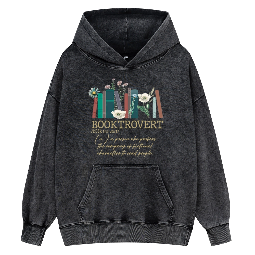 Pagewings Booktrovert Unisex Washed Hoodie