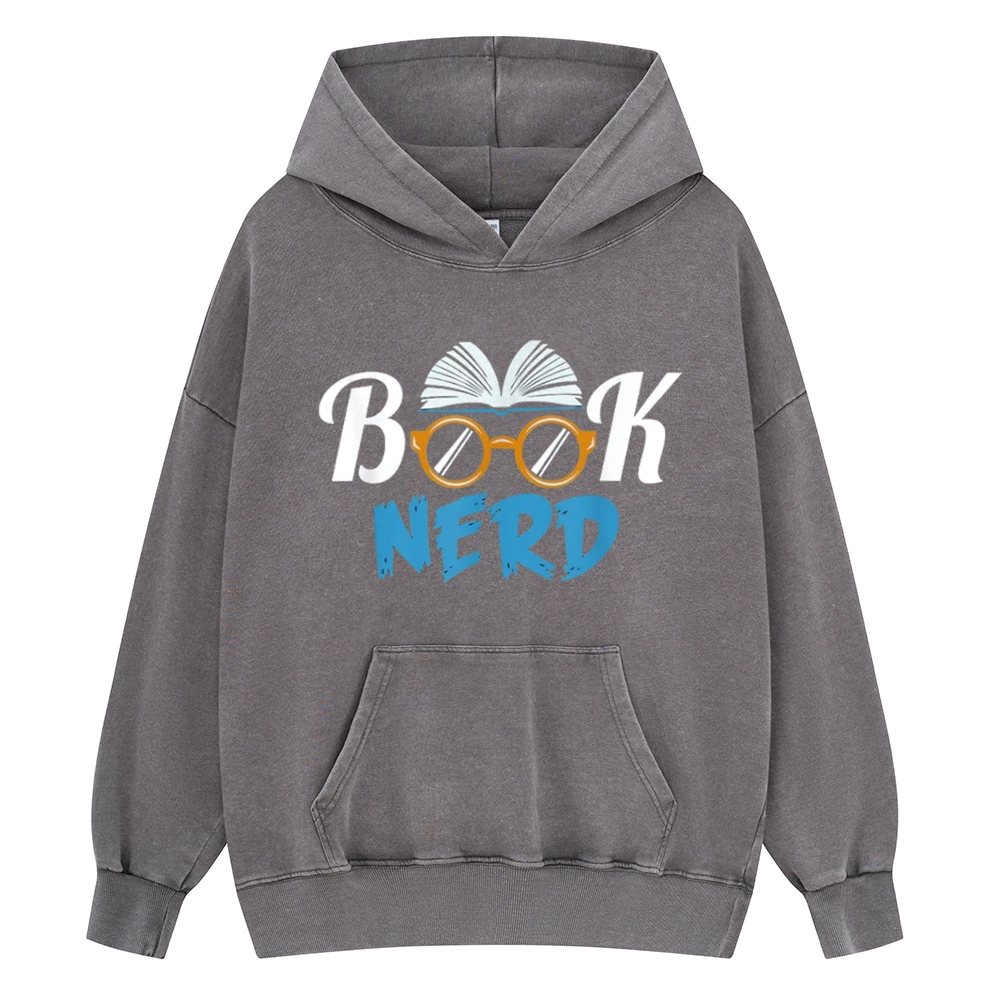 Pagewings Book Nerd Unisex Washed Hoodie