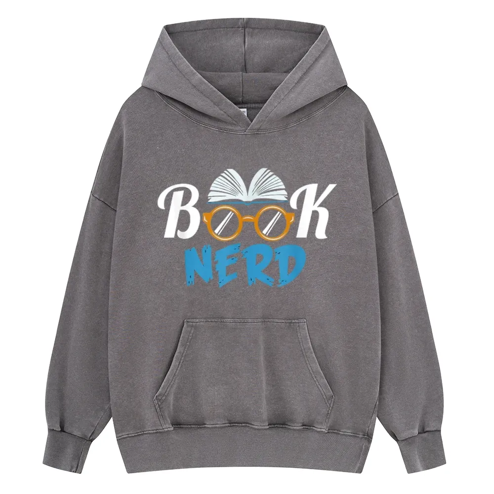 Pagewings Book Nerd Unisex Washed Hoodie
