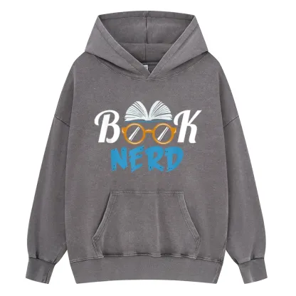 Pagewings Book Nerd Unisex Washed Hoodie