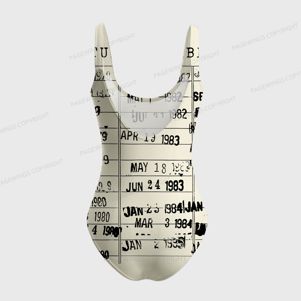 Pagewings Library Card One-Piece Swimsuit 