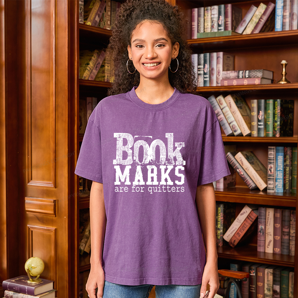 Pagewings Book Marks Are For Quitters Unisex Washed T-shirt