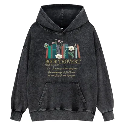 Pagewings Booktrovert Unisex Washed Hoodie