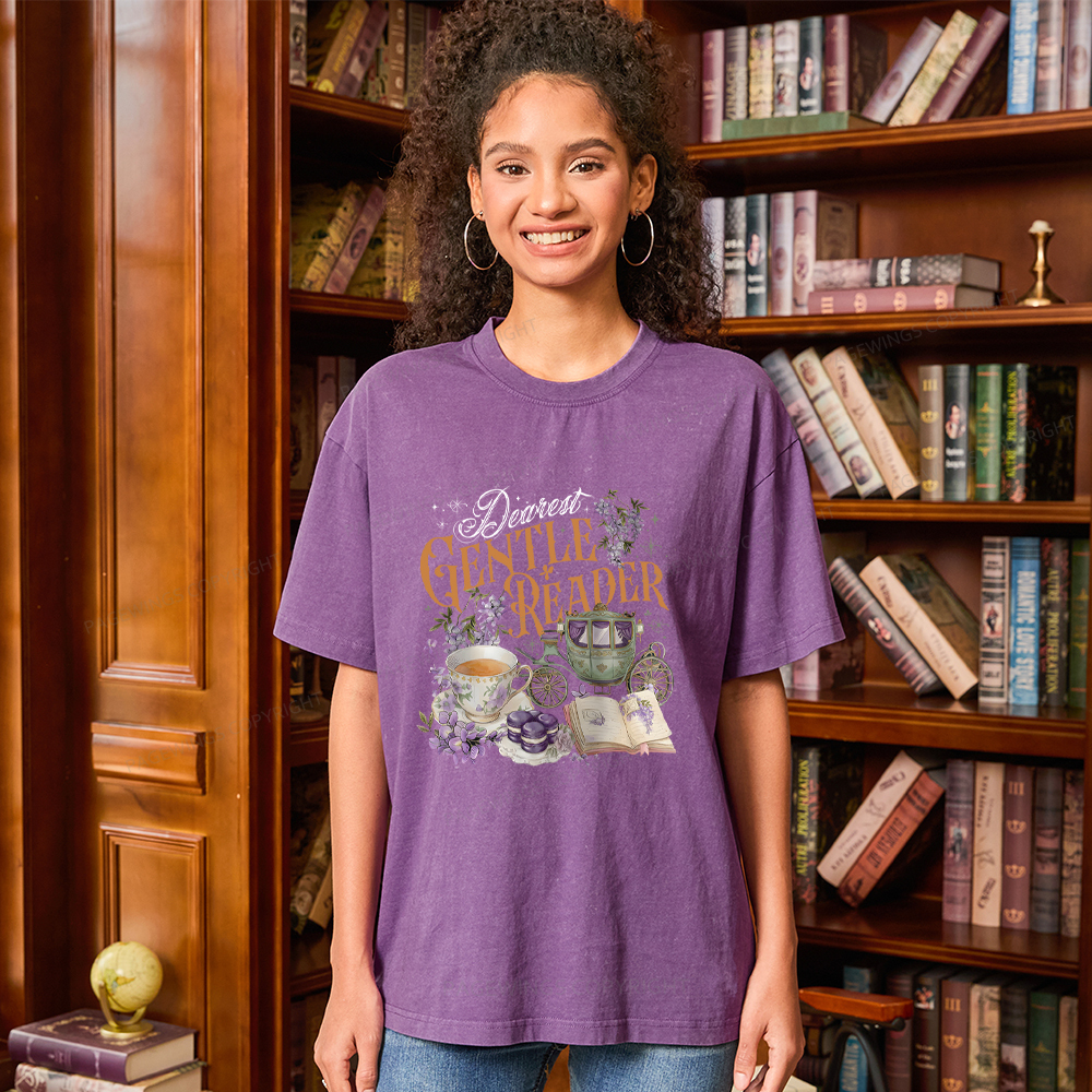 Pagewings Dearest Gentle Reader Unisex Washed T-shirt