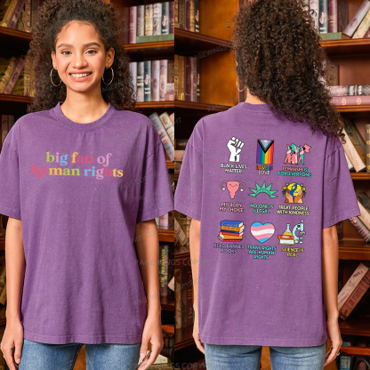 Pagewings Big Fan Of Human Rights Unisex Washed T-shirt