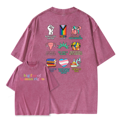 Pagewings Big Fan Of Human Rights Unisex Washed T-shirt