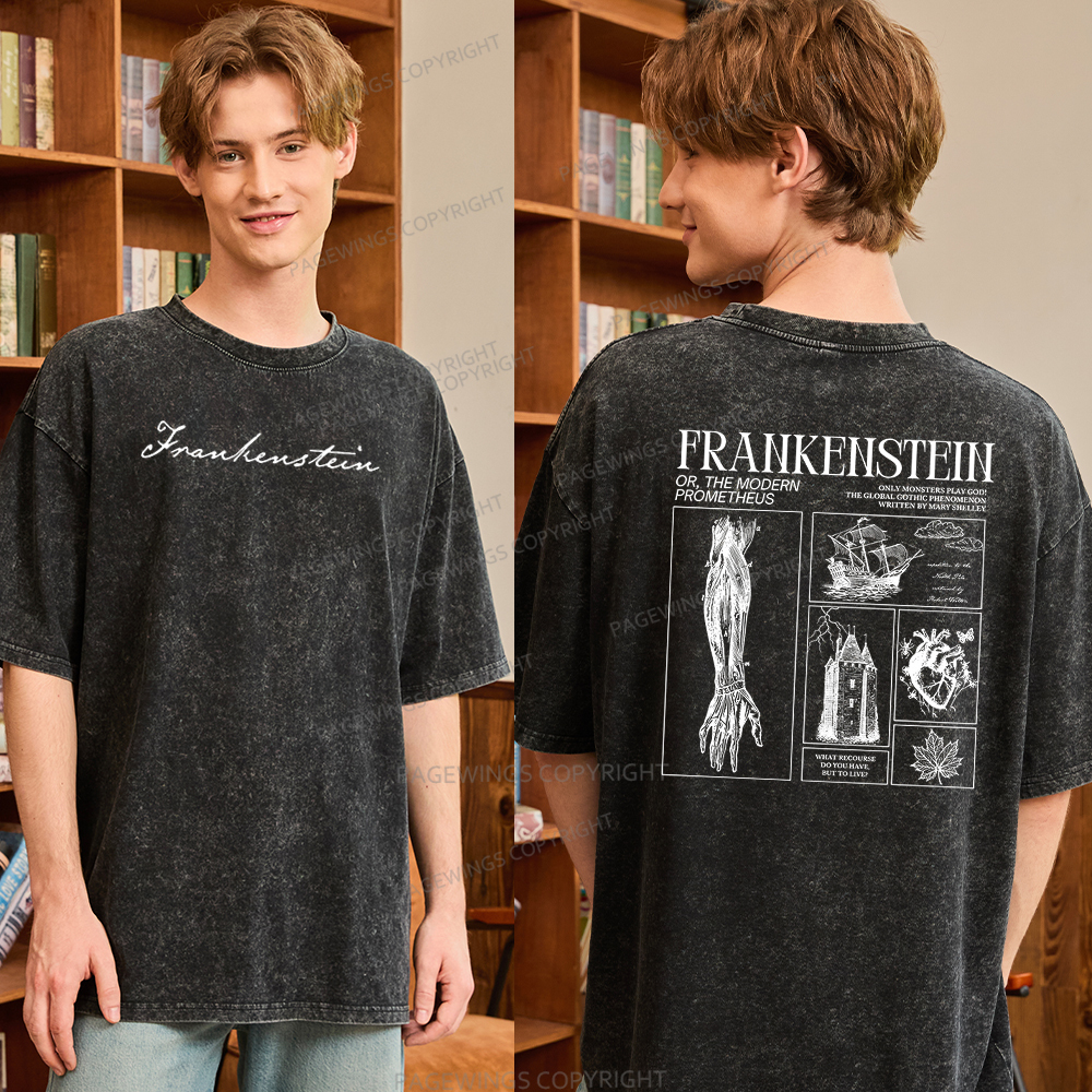 Pagewings Only Monsters Play God Unisex Washed T-shirt