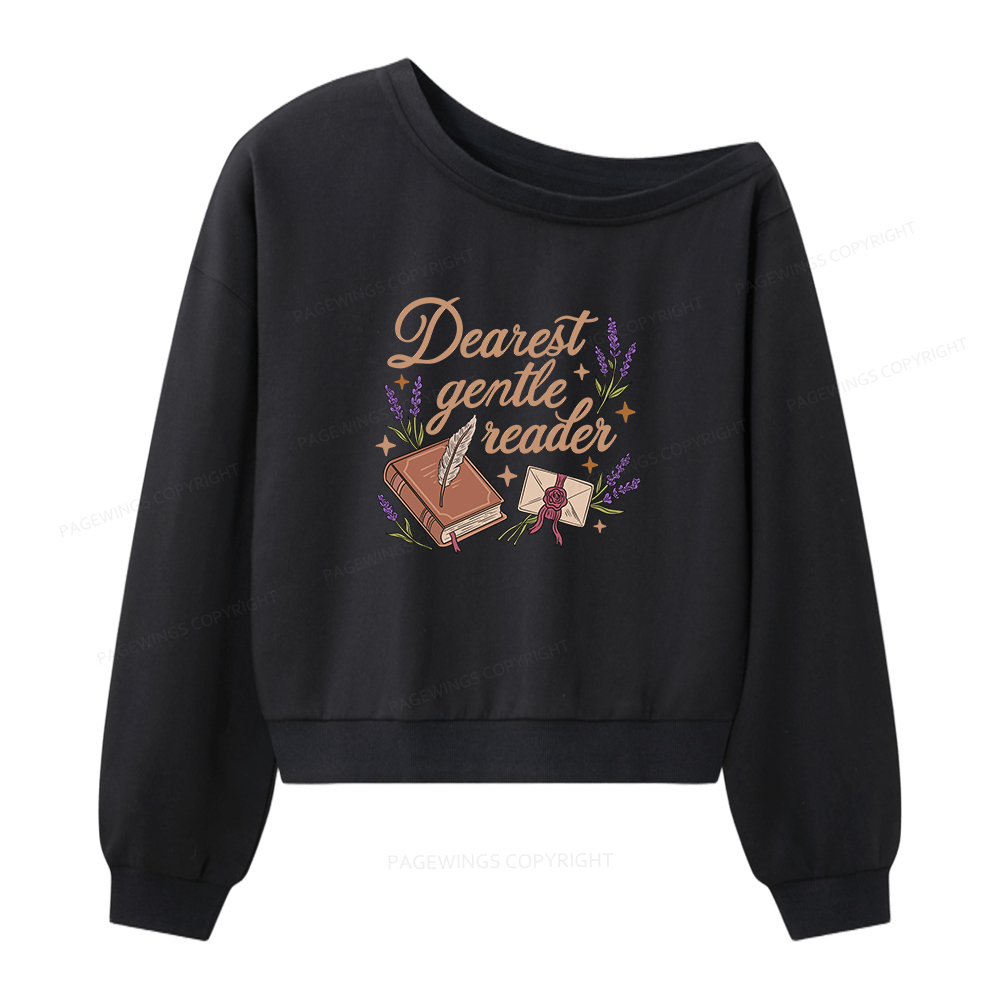 Pagewings Dearest Gentle Reader Women Off Shoulder Sweatshirt