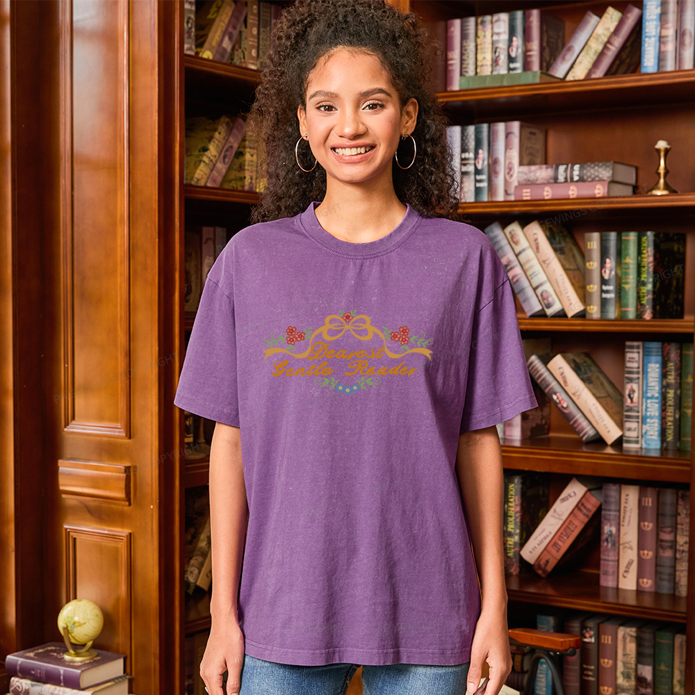 Pagewings Dearest Gentle Reader Unisex Washed T-shirt