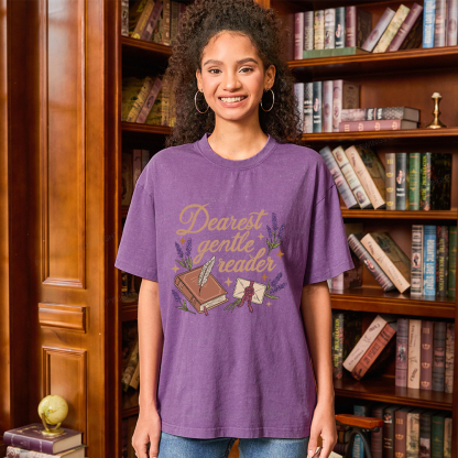 Pagewings Dearest Gentle Reader Unisex Washed T-shirt