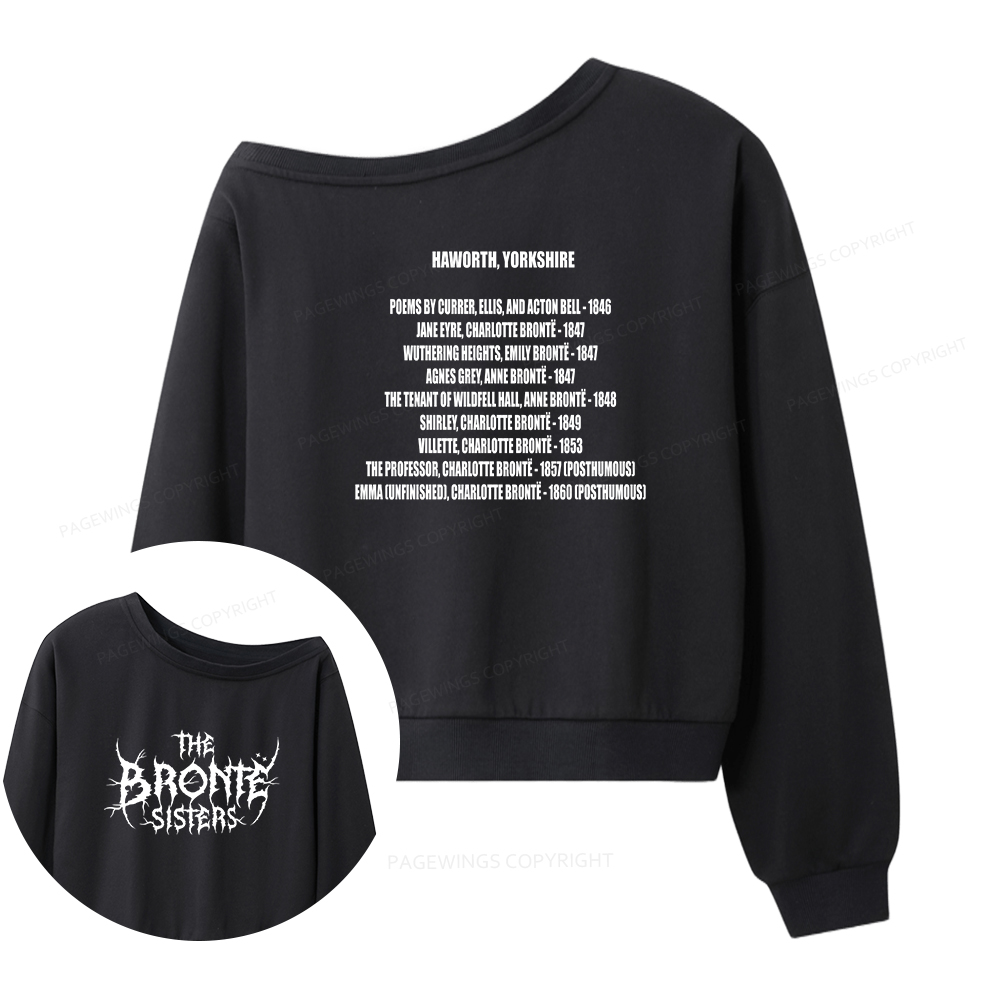 Pagewings The Brontë Sisters Metal Band Women Off Shoulder Sweatshirt