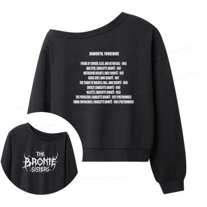 Pagewings The Brontë Sisters Metal Band Women Off Shoulder Sweatshirt