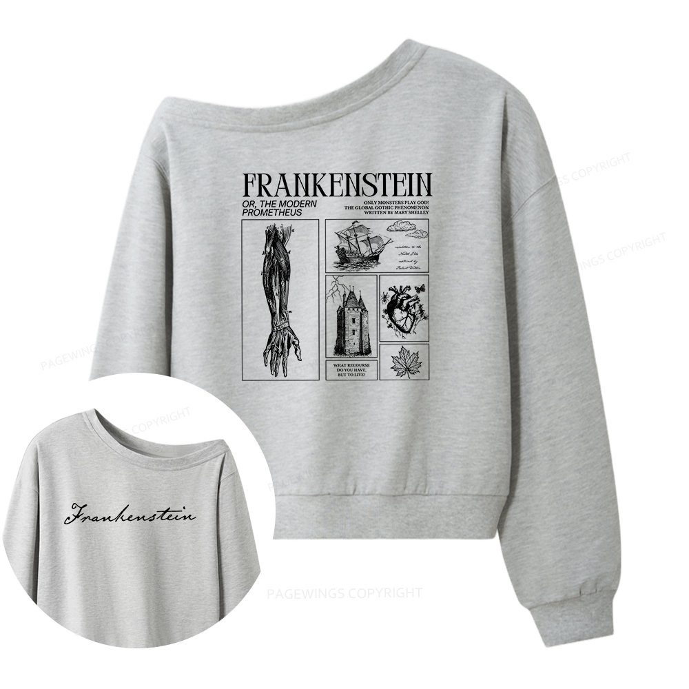 Pagewings Only Monsters Play God Women Off Shoulder Sweatshirt