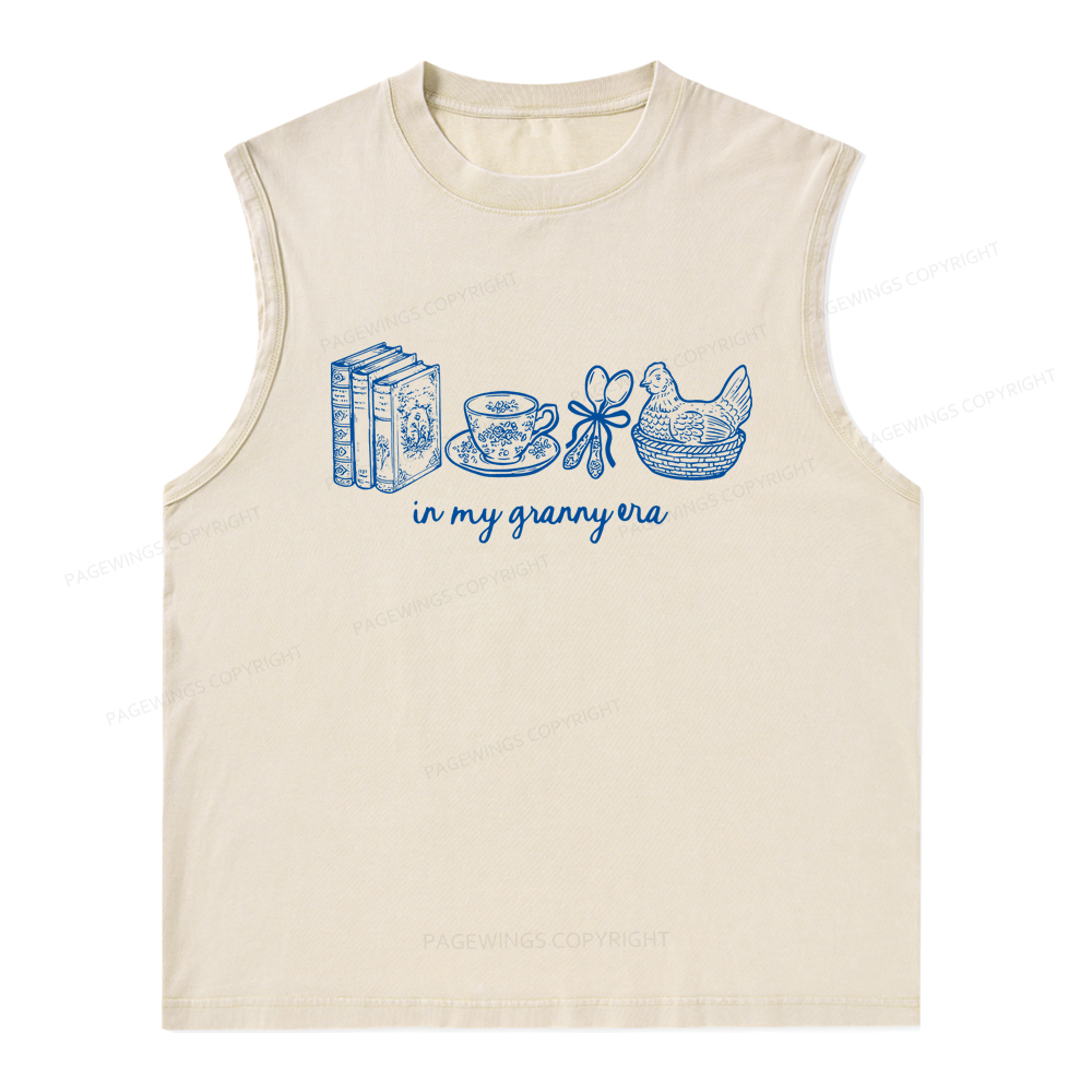 Pagewings In My Granny Era Unisex Washed Tank Top