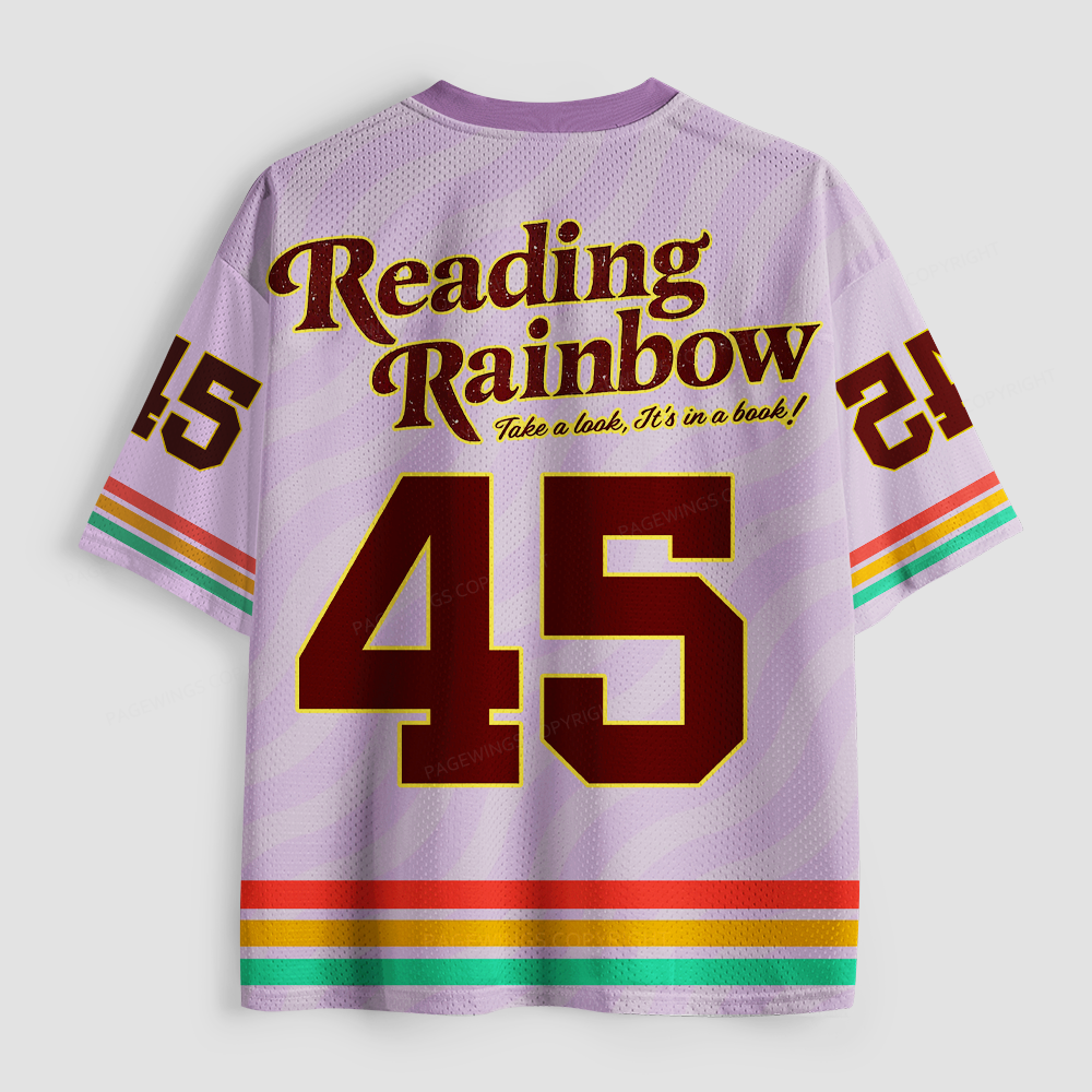 Pagewings Reading With Rainbow Unisex Mesh Jersey