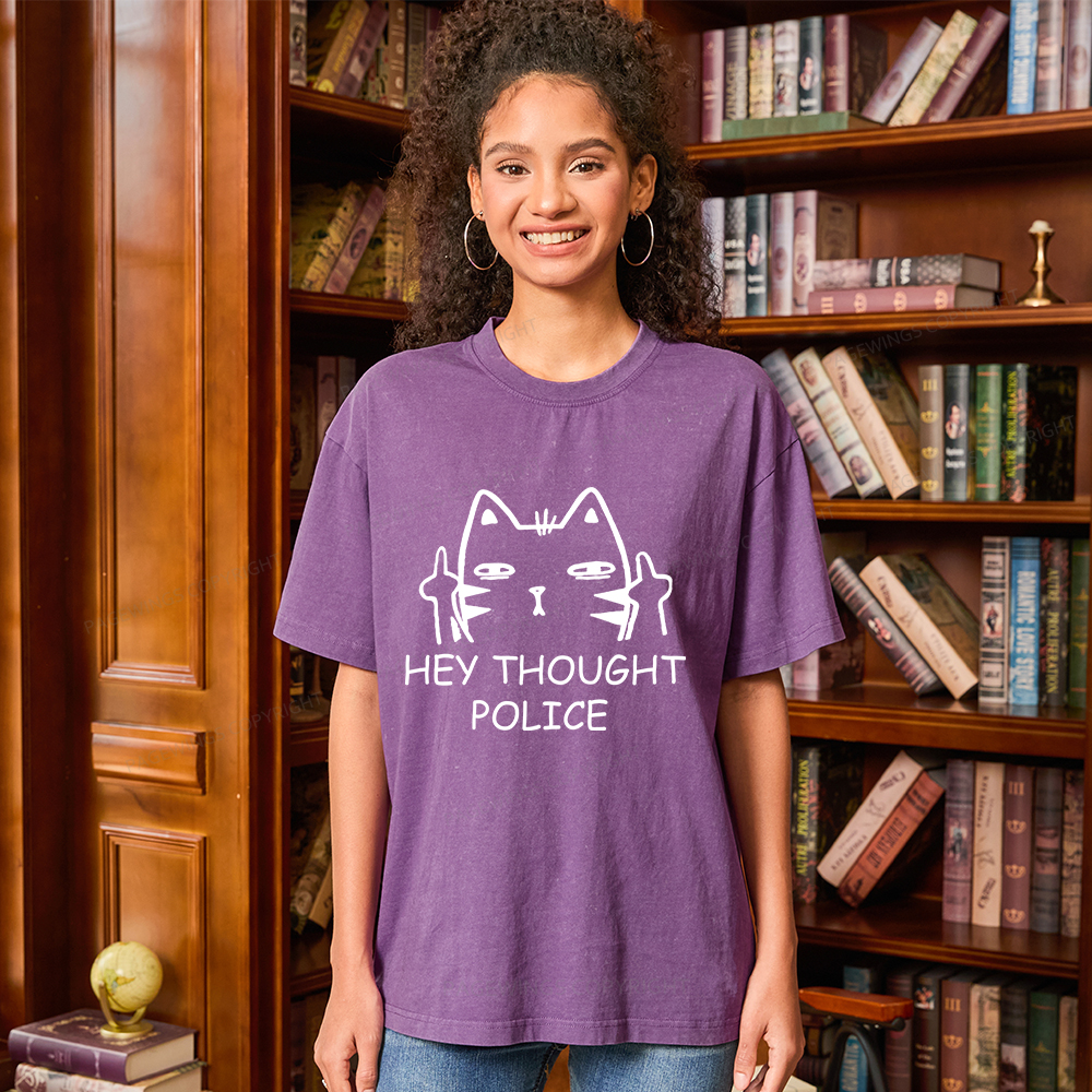 Pagewings Hey Thought Police Unisex Washed T-shirt