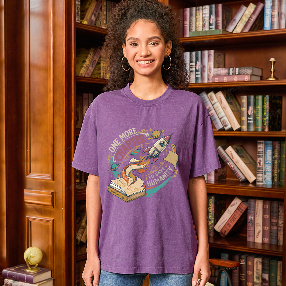 Pagewings One More Chapter To Save Humanity Unisex Washed T-shirt