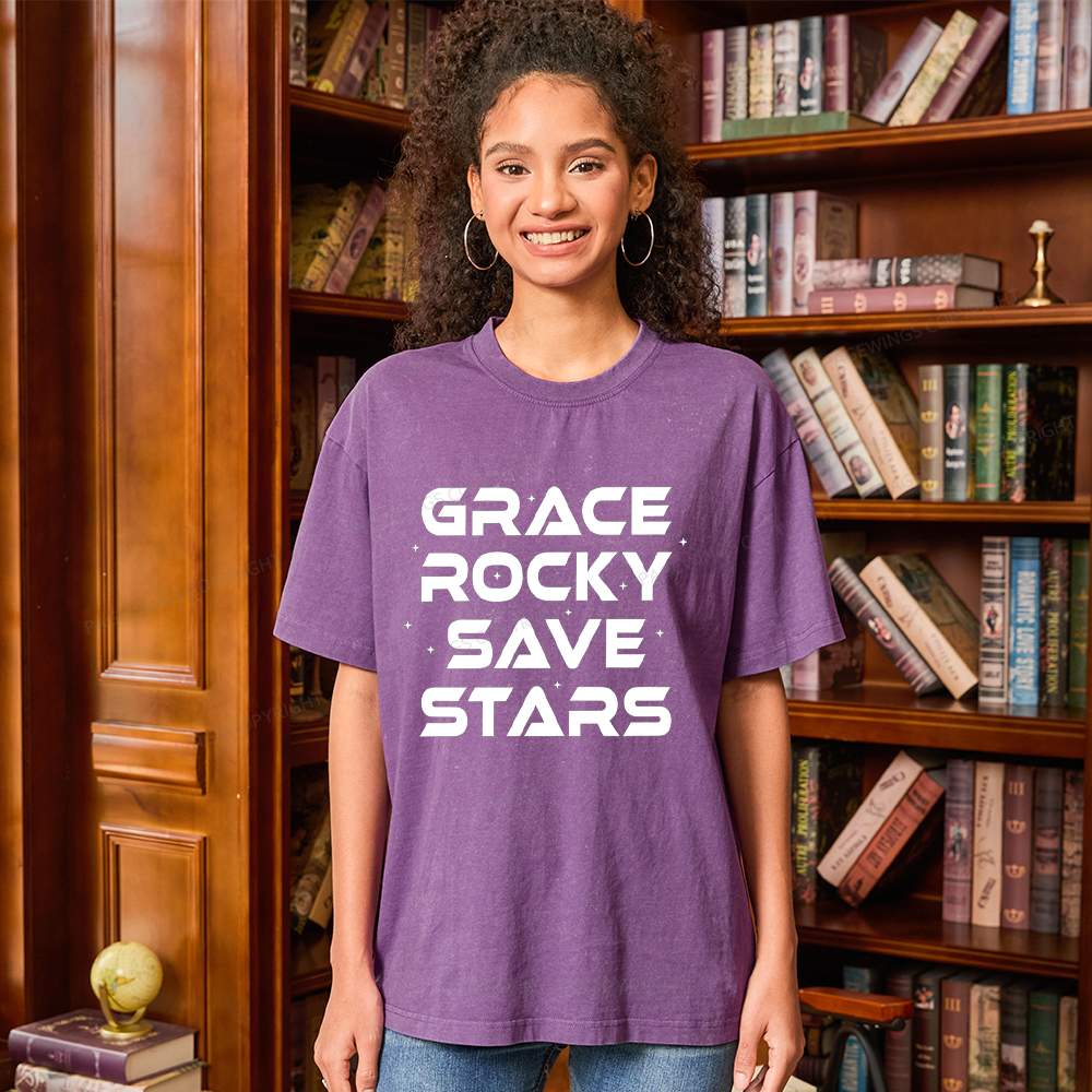 Pagewings Grace Rocky Save Stars Unisex Washed T-shirt
