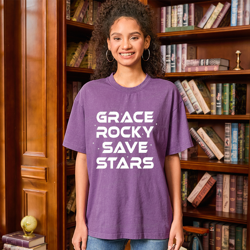 Pagewings Grace Rocky Save Stars Unisex Washed T-shirt