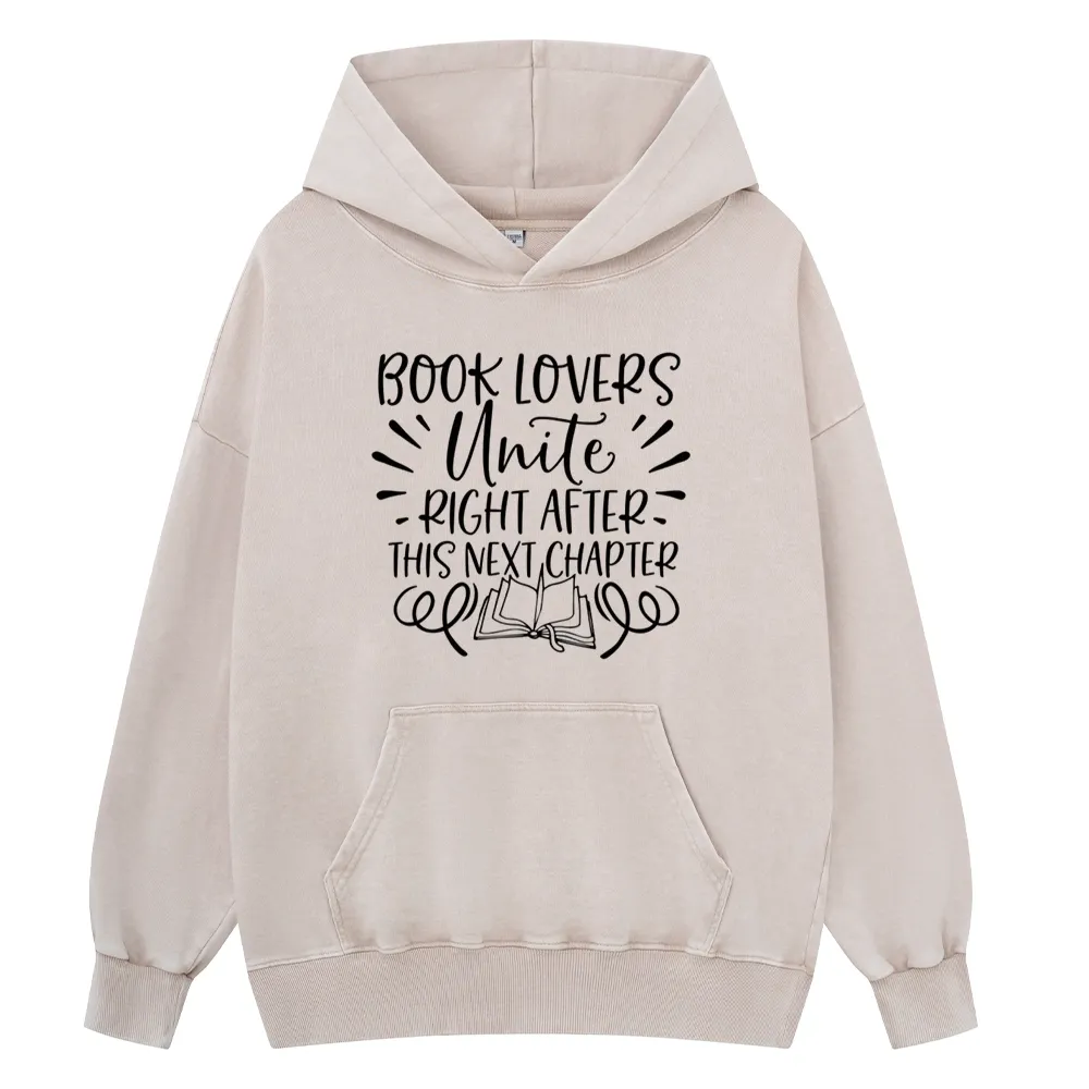 Pagewings Book Lovers Unite Unisex Washed Hoodie