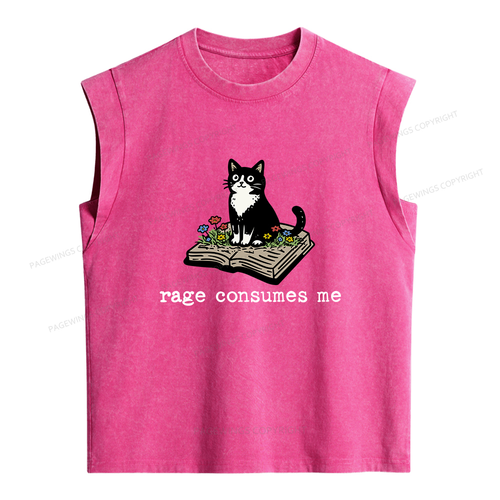 Pagewings Rage Consumes Me Women's Washed Tank Top