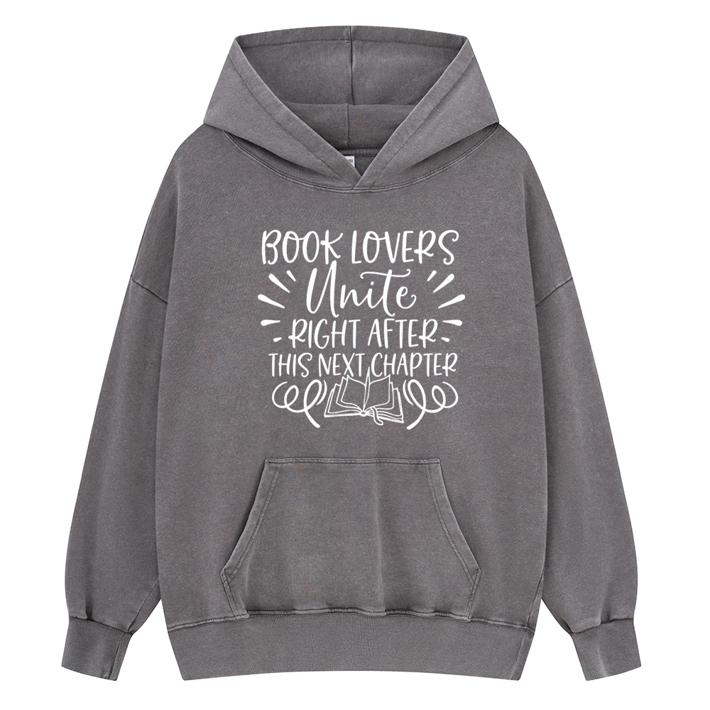 Pagewings Book Lovers Unite Unisex Washed Hoodie