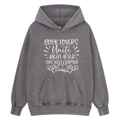 Pagewings Book Lovers Unite Unisex Washed Hoodie