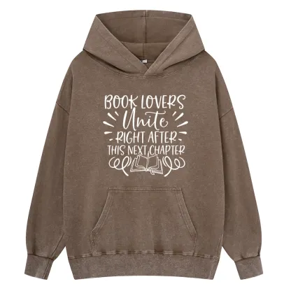 Pagewings Book Lovers Unite Unisex Washed Hoodie