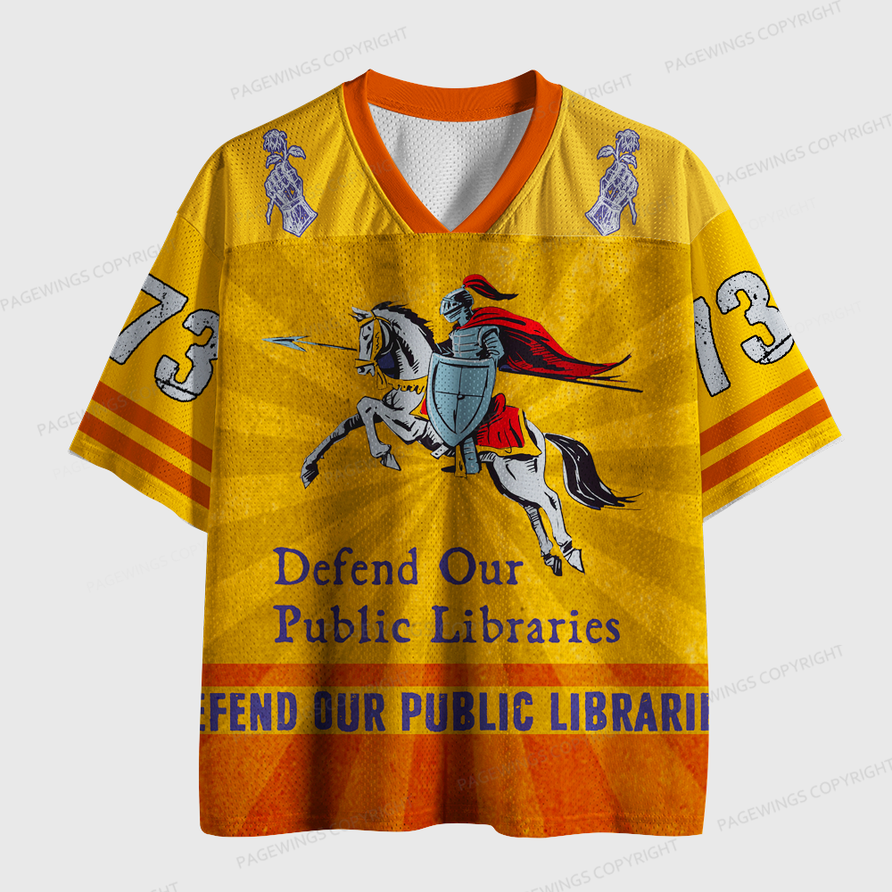 Pagewings  Defend Our Public Libraries Unisex Mesh Jersey
