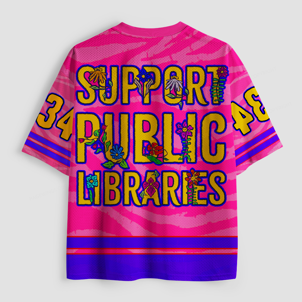 Pagewings Support Public Libraries Unisex Mesh Jersey