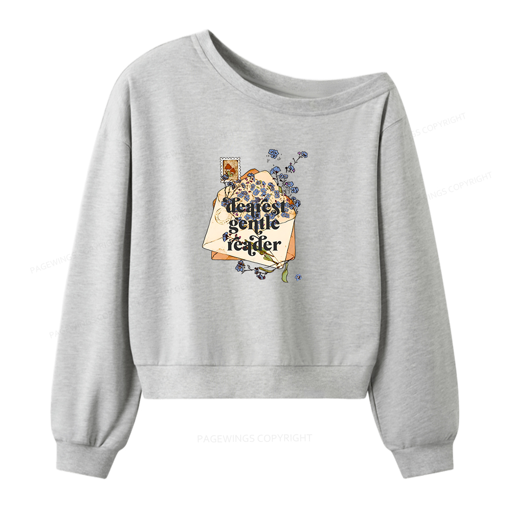 Pagewings Dearest Gentle Reader Women Off Shoulder Sweatshirt