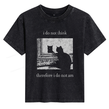 Pagewings I Do Not Think Therefore I Do Not Am Women's Washed T-shirt