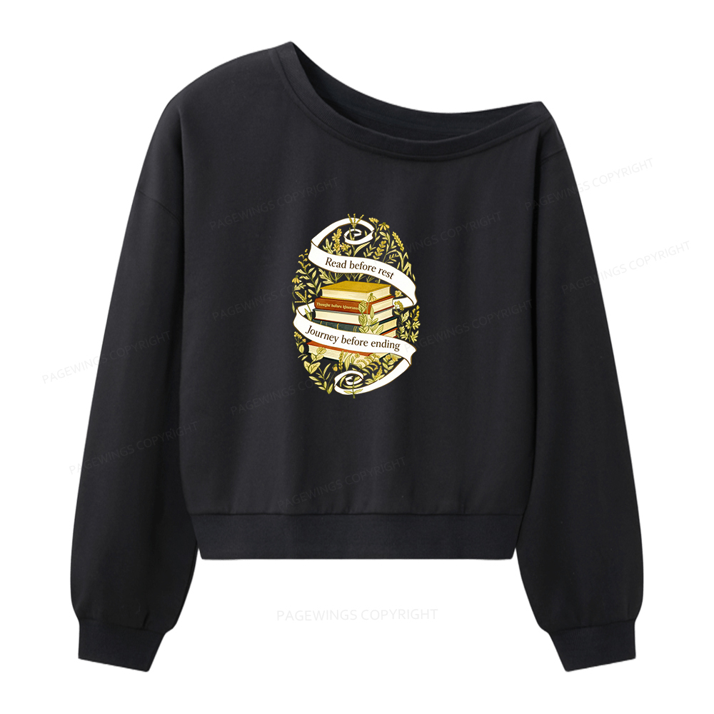 Pagewings Read Before Rest Women Off Shoulder Sweatshirt