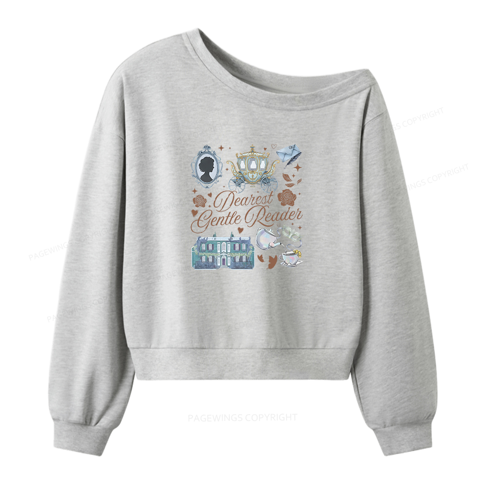 Pagewings Dearest Gentle Reader Women Off Shoulder Sweatshirt