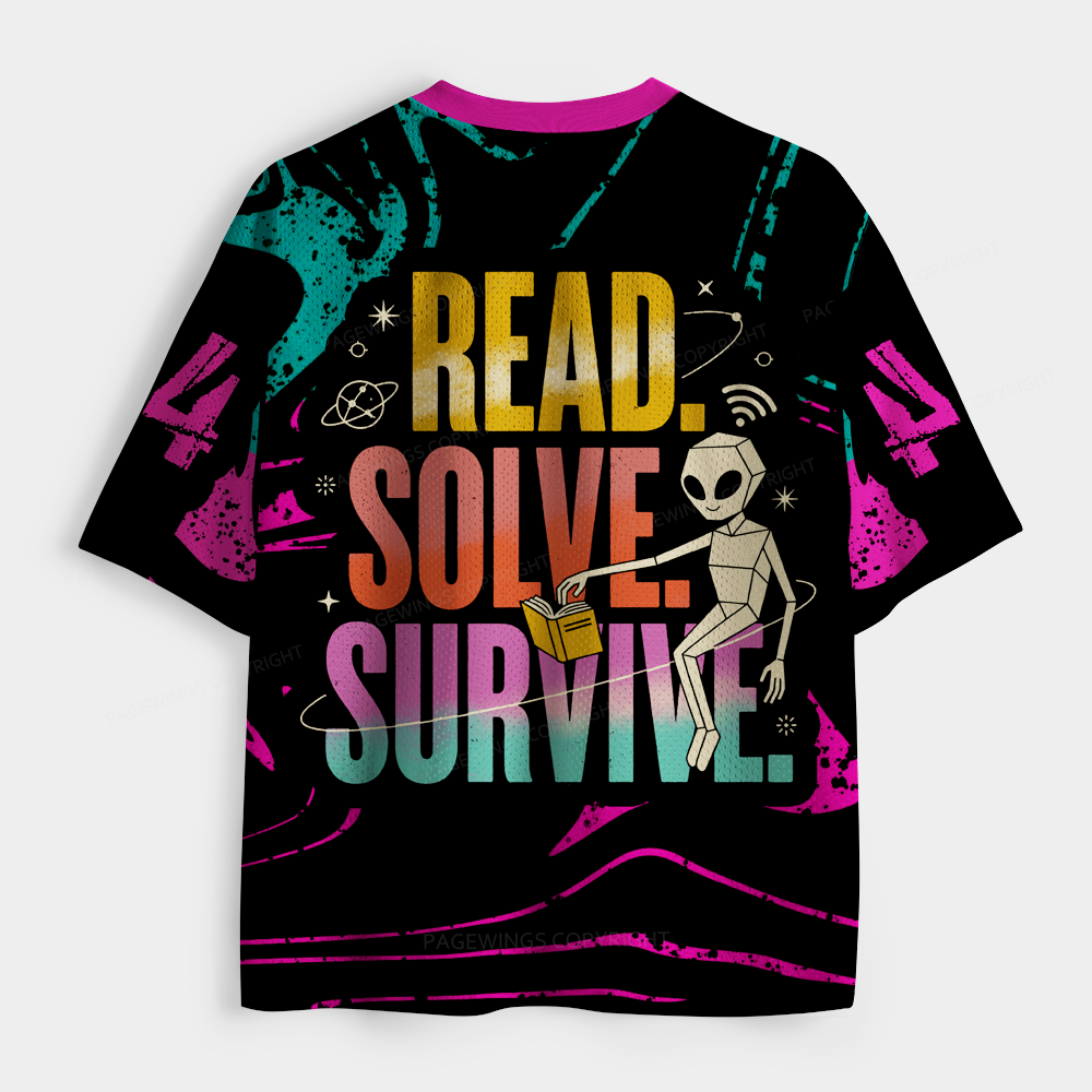Pagewings Read Solve Survive Unisex Mesh Jersey