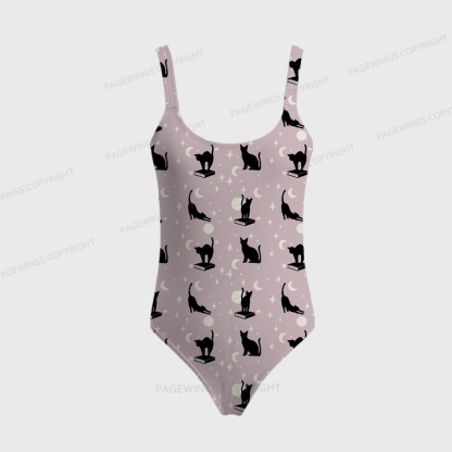 Pagewings Books Cats One-Piece Swimsuit 