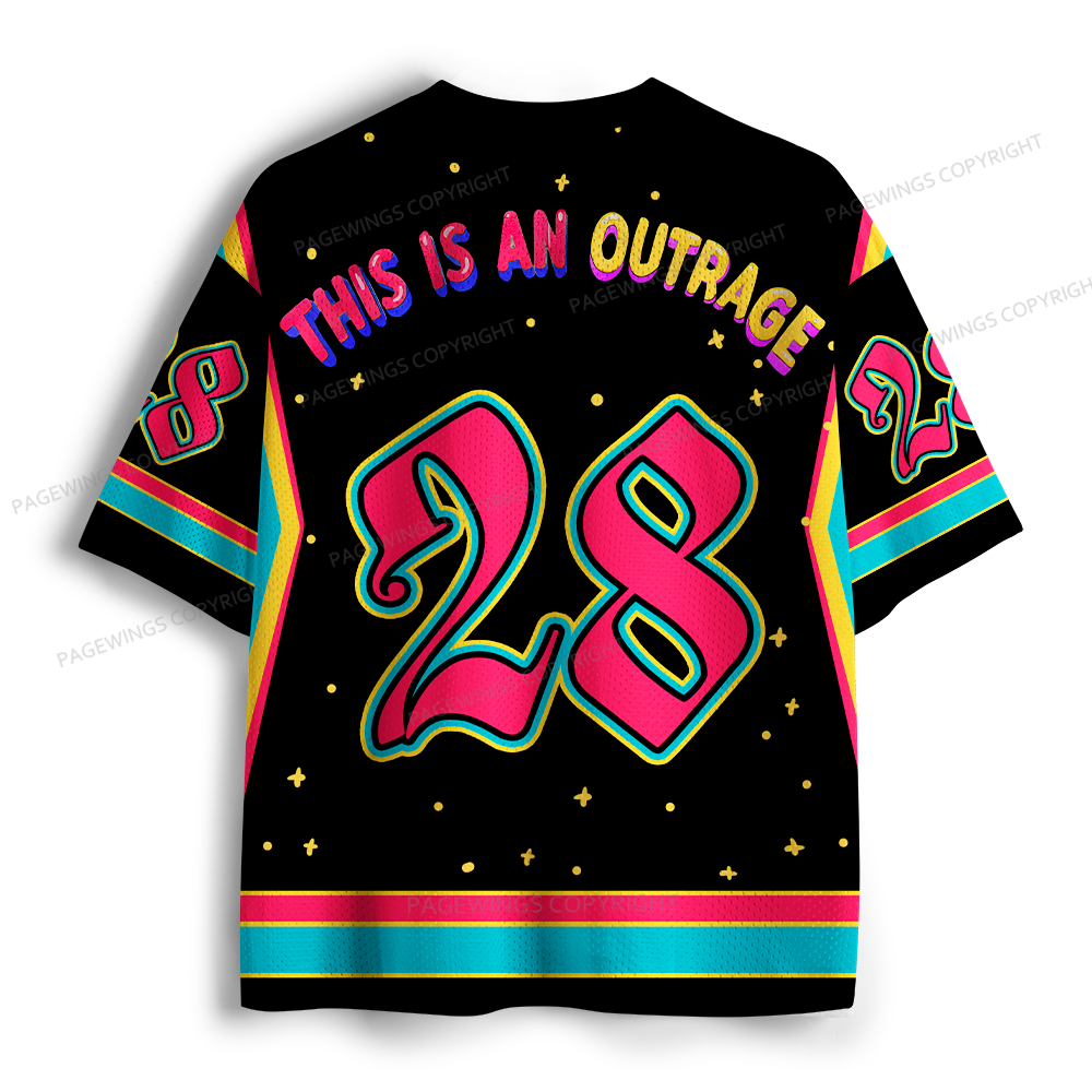 Pagewings This Is An Outrage Unisex Mesh Jersey