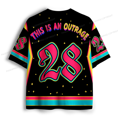 Pagewings This Is An Outrage Unisex Mesh Jersey