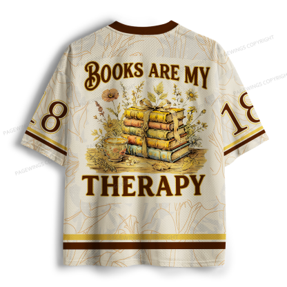 Pagewings Books Are My Therapy Unisex Mesh Jersey