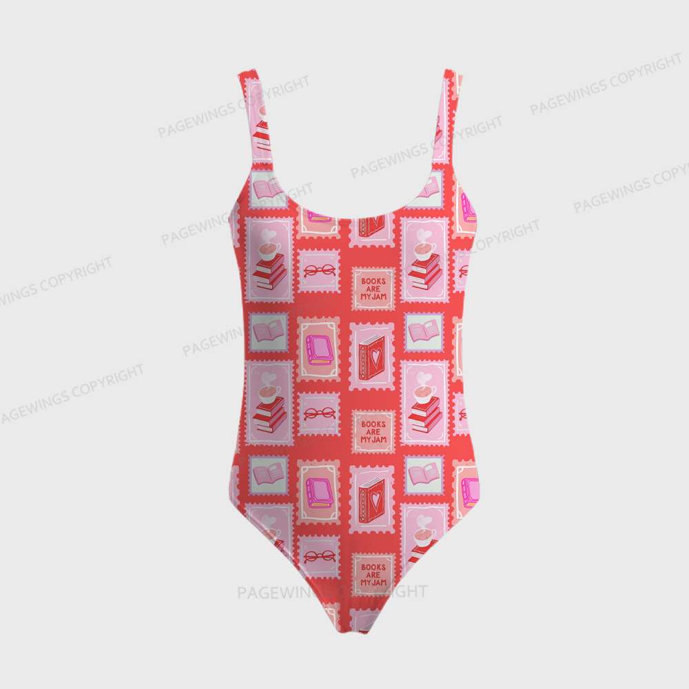 Pagewings Books Are My Jam One-Piece Swimsuit 