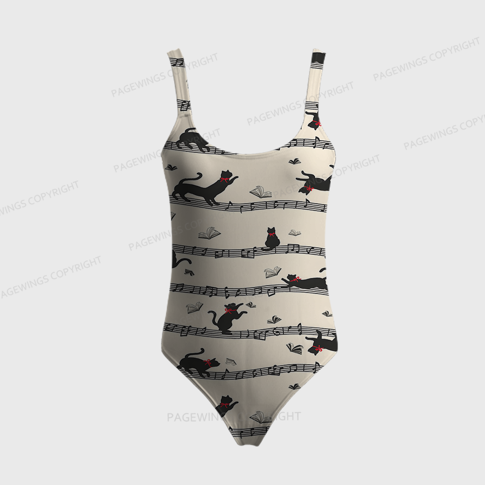 Pagewings Just a Cat Who Loves to Read One-Piece Swimsuit 