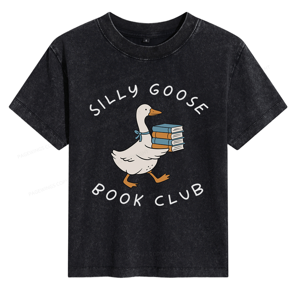 Pagewings Silly Goose Book Club Women's Washed T-shirt