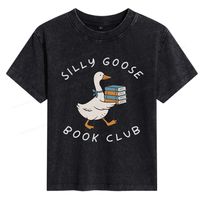 Pagewings Silly Goose Book Club Women's Washed T-shirt