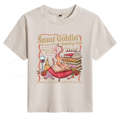 Pagewings Smut Goblin Dark Romance Bookish Women's Washed T-shirt